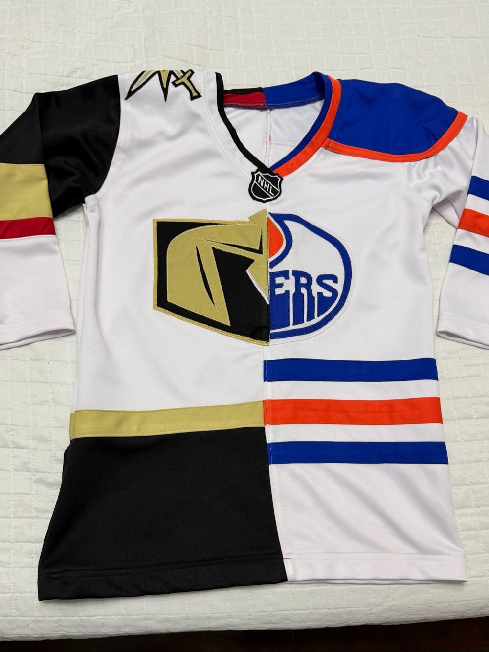 Custom Split NHL Hockey Jersey Vegas Golden Knights Oilers